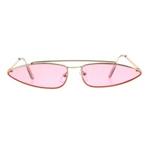 Vintage Retro Skinny Sonnenbrille Damen Indie Mode Farbe Linse UV 400 - £8.82 GBP