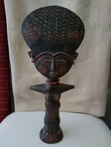 Hand Carved Wood Woman Sculpture African Art Statue - £37.95 GBP