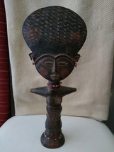 Hand Carved Wood Woman Sculpture African Art Statue - £36.28 GBP