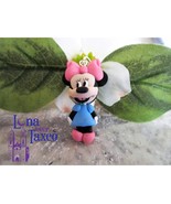 Minnie Pendant Handmade Clay from Taxco 1.3&quot; Blue Dress - $15.00