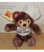 vintage Russ Berrie #768 I love Your Buns Teddy Bear Plush Chef Valentines - $48.48 CAD
