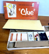 Vintage CLUE Original Parker Brothers Game-Complete 1956 Orange Box 1960 Board - £22.20 GBP