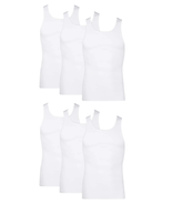 Men’S Value Pack White Tank Undershirts, 6 Pack - £27.71 GBP