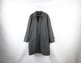 Vtg 60s Streetwear Mens 42R Distressed Lined Trench Coat Rain Jacket Plaid USA - £51.55 GBP