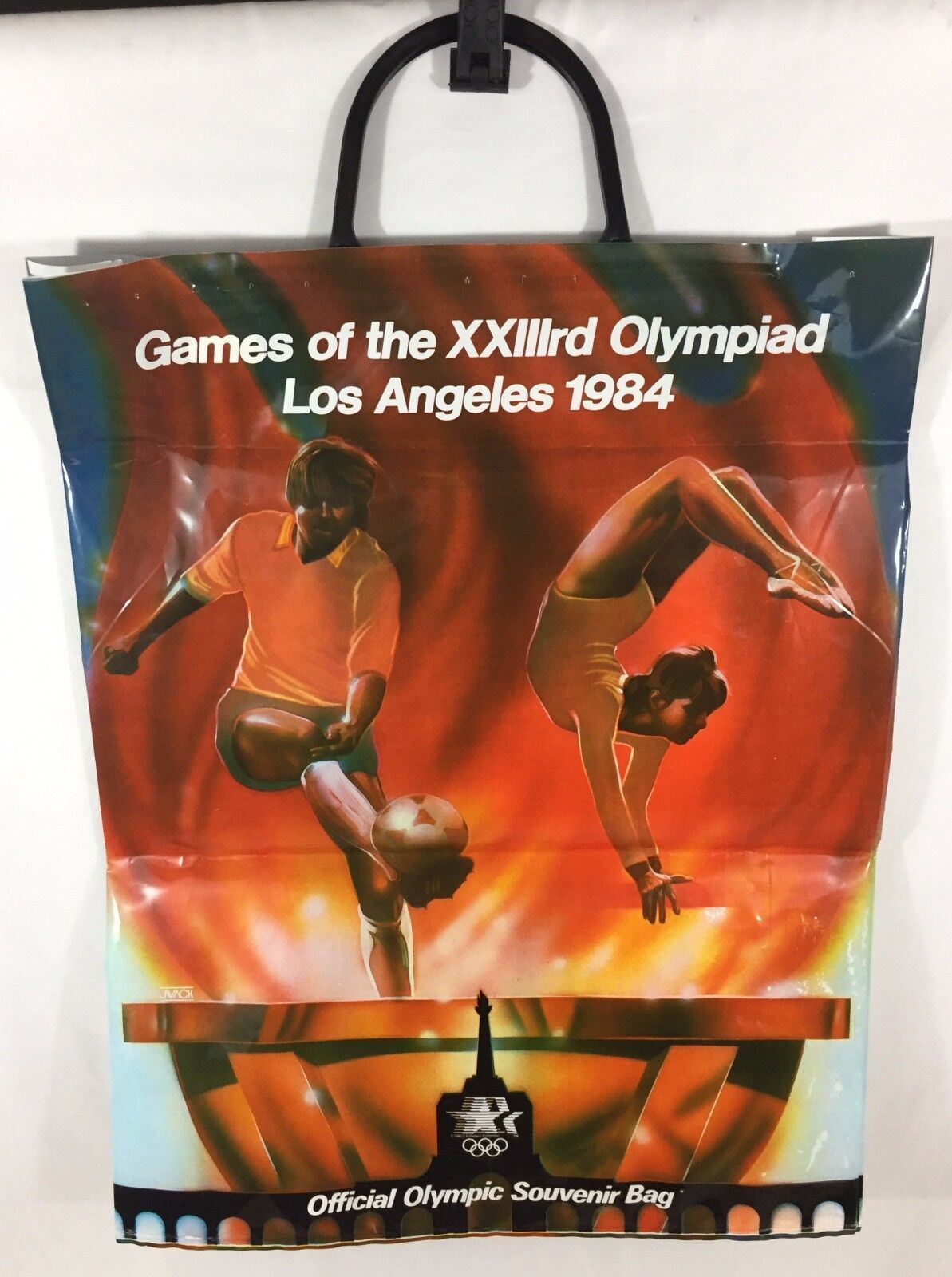 1984 US OLYMPIC VINTAGE OFFICIAL SOUVENIR PLASTIC BAG RARE XXIII OLYMPIC... - $5.93