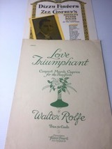 Antique Sheet music &quot; Triumphant Love&quot; by Walter Rolfe -1927 &amp; Dizzy Fingers - £7.99 GBP