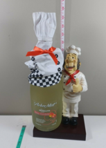 chef wine bottle holder with hat and chef&#39;s coat for wine bottle - £23.68 GBP
