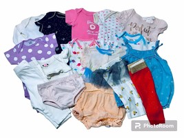 Baby Girls Size 0-3M 16Pc. Lot Mixed Brands Basic Essential Onesies Sets... - $12.95