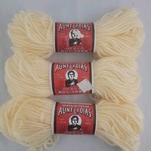 Aunt Lydias Orig Cream Rug Yarn Heavy 3 Skein Lot Polyester 70 Yd 1.6 oz... - £19.24 GBP