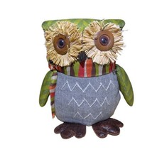 Large Plush Autumn 9.5” Tall Stuffed Owl Fall Decor New preowned - $18.73