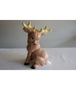 Vintage 9&quot; Mold Christmas Ceramic Reindeer Deer Quilted Hand Painted Pat... - $19.00