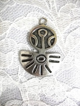 Puerto Rican Taino Caribb EAN Amulet Cast Pewter Metal Pendant Adj Cord Necklace - £7.98 GBP