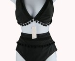 Cocoship Women Tassel Trim Bikini Size 14 Black - $16.82