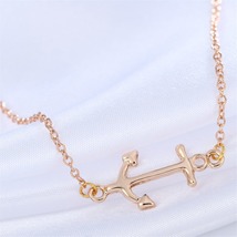 Gold-Plated Anchor Pendant Necklace - £8.78 GBP