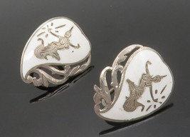 SIAM 925 Sterling Silver - Vintage Niello Dancer Non Pierce Earrings - EG6765 - £42.39 GBP