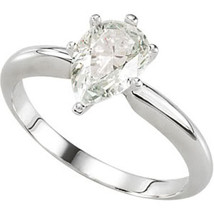 Pear Diamond Engagement Ring 14K White Gold (1 Ct K SI1 Clarity) GIA  - £1,886.95 GBP