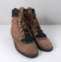 Loredo Western Boots Women&#39;s Brown Leather Ankle Boots Size 6M - $19.39
