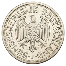 1965-J German 1 Mark Coin in Uncirculated Condition Hamburg Mint KM #110 - £45.29 GBP