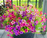 Artificial Flowers for Outdoors, 12 Bundles UV Resistant Fake Outdoor Fl... - £32.66 GBP