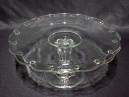 Vintage INDIANA GLASS 10.75&quot; Cake Stand TEARDROP Pattern Pedestal Plate ... - $19.18