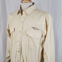 Cumberland Outfitters Western Long Sleeve Shirt XL Yellow Snap Embroider... - $18.99