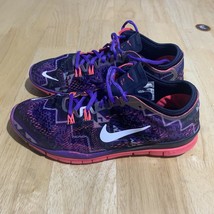 Nike Women&#39;s Size 8 Free 5.0 Tr Fit 4 Sneakers Purple Black Running Shoes - $22.58