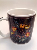 Hawaiian Mug Cup Hilo Hattie Black W/Flower Pattern Coffee Tea Chocolate  - $8.54