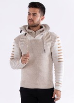 Bespoke zip collar Ribbed pullover slim fit sweater - White - $89.00