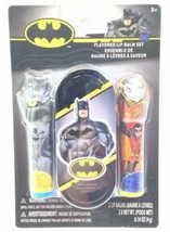 New DC Comics Warner Bros BATMAN &amp; ROBIN Flavored Lip Balm Set &amp; 1 Tin I... - £10.08 GBP