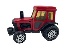 Vintage Buddy L Pressed Steel Red Black Farm Tractor 4&quot; Toy - $12.00