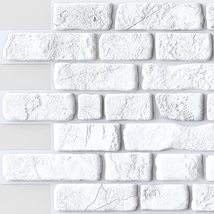 Dundee Deco White Faux Bricks PVC 3D Wall Panel, 3.1 ft X 1.6 ft (95cm X 50cm),  - £7.65 GBP+