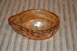 Small vintage amber depression glass dish shaped like a boat - £7.98 GBP