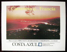 Original Poster France Niza French Riviera Sea Town - £43.59 GBP
