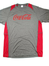 Coca-Cola Heather Gray and Red Sport Fabric Tee T-shirt 3XL - £15.18 GBP