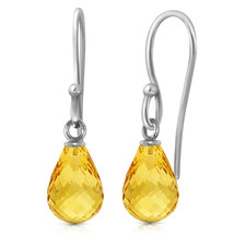 2.7 CTW 14K White Gold Yellow Citrine Gemstone Earrings 0.88&quot; inches - £147.06 GBP