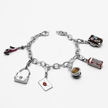 LOS606 - Silver 925 Sterling Silver Bracelet with Epoxy  in Multi Color - $2,631.40 MXN