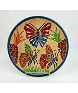 Decorative Clay Terra Cotta Pottery Plate Wall Art Butterflies Handmade ... - £19.81 GBP