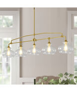 5-Light Gold Kitchen Island Linear Chandelier,Modern Dining Room Pendant... - $325.27