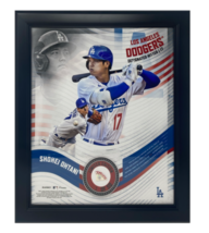 Shohei Ohtani Dodgers Framed 15&quot; x 17&quot; Game Used Baseball Collage LE 1/50 - £159.10 GBP