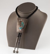 Sterlingsilber Kokopelli Türkis und Korallen Intarsie Bolo Krawatte W / ... - $498.65