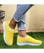 Stripe Knitted Socks Sneakers Women Spring Summer Slip on Flat Shoes Woman - £22.38 GBP