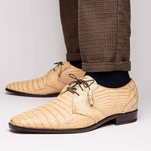 Lacio Genuine Caiman Crocodile Dress Derby's Shoes Laceup Orix image 9