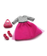 Mattel Barbie Fashion Dress Pink Skirt With Polka dot top, Purse &amp; Shoes - $12.56 CAD