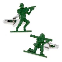 GREEN ARMY MEN CUFFLINKS Retro Toy Soldier Toy Story Shirt Wedding with ... - €11,09 EUR