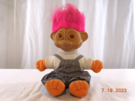 Soma Glow Troll Doll Brown Eyes and Pink Hair 11” Vintage 1992  Lights u... - £8.93 GBP