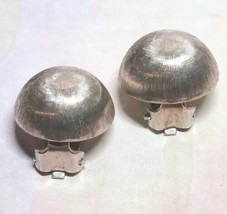 Vintage All Sterling 925 Silver Dome Top Button Non Pierced Clip Earring... - $35.64