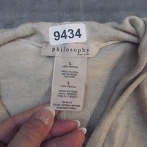 Philosophy Sweater Womens Large Beige Lightweight Casual Open Front Cardigan - £17.81 GBP