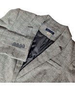 Tommy Hilfiger Women&#39;s Blazer Size 6 Gray Plaid Shoulder Pads Business Work - $71.56 CAD