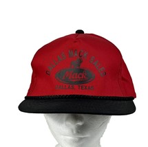 Vintage MACK Trucks Hat Red &amp; Black Snapback DALLAS Mack Sales Trucker Cap NOS - £40.19 GBP
