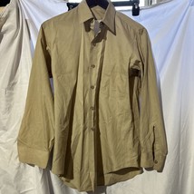 Vintage Usmc Marine Corp Tan Khaki Long Sleeve Dress Shirt Uniform - £19.48 GBP